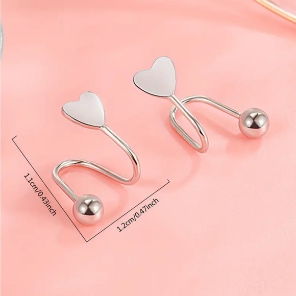 Stainless Steel Heart S Shaped Earrings - Picture 3 of 3